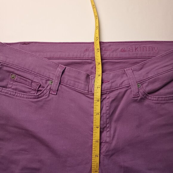 7 For All Mankind Jeans Size 32/14 The Skinny Low Rise Purple Color - Picture 8 of 10